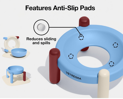 Mist & Merlot Pet Bowl & Mat Set