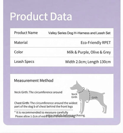 Valley Series Dog H-Harness and Leash Set