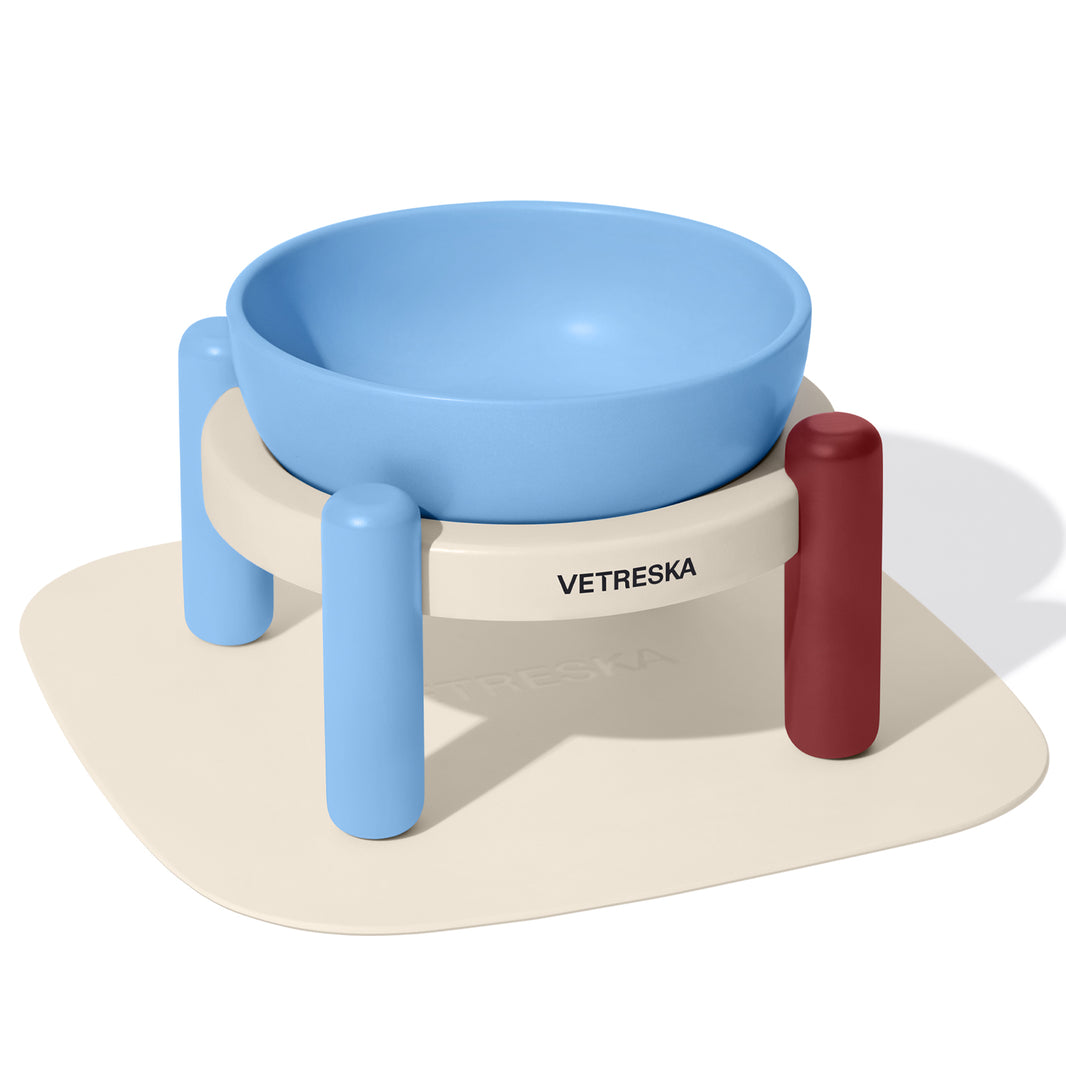 Mist & Merlot Pet Bowl & Mat Set