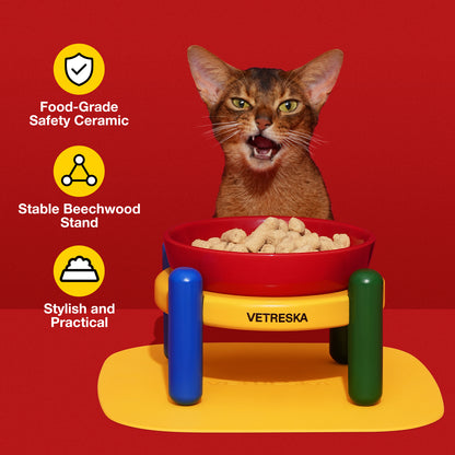 Chroma Ceramic Pet Bowl & Mat Set