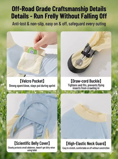 All-in-One Summer Dog Shield UPF 50+ Sun Protection & Bug-Proof Full Body Cooling Suit