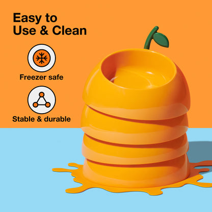 Juicy Tangerine Pet Bowl, Spoon & Mat Set
