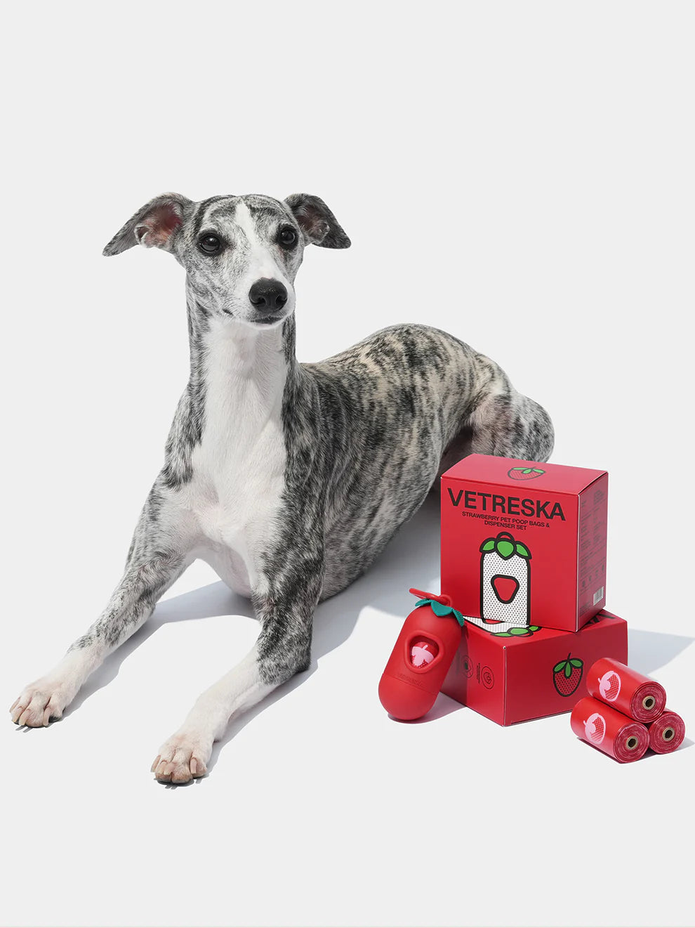 Strawberry Poop Bags & Dispenser Set