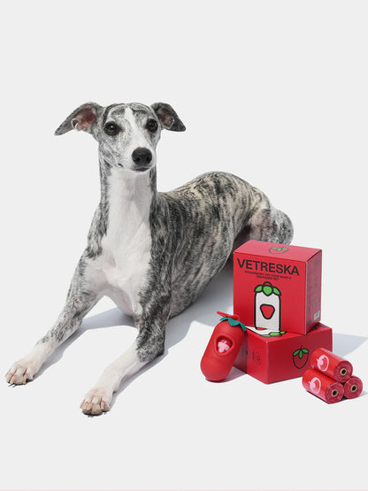 Strawberry Poop Bags & Dispenser Set