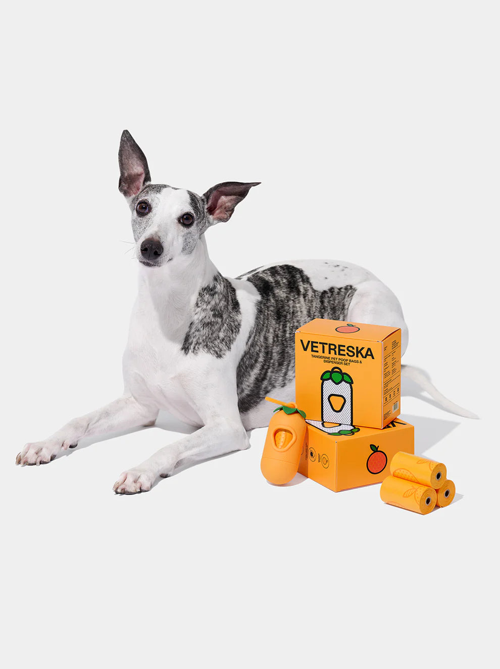 Tangerine Poop Bags & Dispenser Set